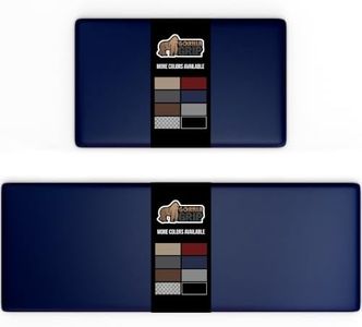 GORILLA GRIP 2 Pack Comfortable Cushioned Kitchen Mats for Floor, 17x24 + 17x48, Waterproof and Stain Resistant, 1/2 Inch Thick Soft Ergonomic Standing Desk Anti Fatigue Mat, Foam Supports Feet, Navy