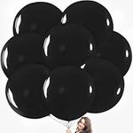 Prextex Black Giant Balloons - 8 Jumbo 36 Inch Black Balloons for Photo Shoot, Wedding, Baby Shower, Birthday Party and Event Decoration - Strong Latex Big Round Balloons - Helium Quality