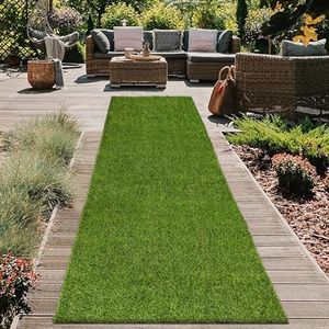 HEBE Artificial Grass Turf Rug Grass Mat 2x8Ft Reusable Dog Pee Pads Potty Training Rug with Drainage Holes Fake Grass Patch Turf Carpet Door Mat for Dogs Pets Lawn Balcony