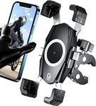 Kewig Motorcycle Phone Mount, Bike Phone Mount Upgrade Quick Install Handlebar Clamp, Bike Phone Holder for Scooter Clip Mount for iPhone 14 Plus/Pro Max, Galaxy S10 and More 4.0-6.9" Phone