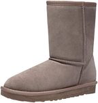 Vepose Women's Boots Suede Snow Booties Warm Ankle Booties Classic Knee High Insulated Shoes Short 987 Mushroom Size 10(CJY987 Mushroom 10)