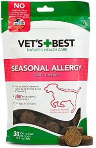 Vet's Best Seasonal Allergy Soft Chew Dog Supplements | Soothes Dogs Skin Irritation Due to Seasonal Allergies | 30 Day Supply