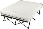Coleman Queen-Size Airbed Cot Combination, Folding Air Mattress with Steel Frame & Side Table, Battery Pump Included, Great for Camping, Lounging, Elevated Sleeping, Guests, & More