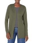 Amazon Essentials Women's Lightweight Open-Front Cardigan Jumper (Available in Plus Size), Olive, XL