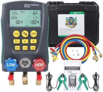 PARAOUTIL Digitales Manometer-Set HVAC Vakuumdruck- und Temperaturtester mit Kältemittelschläuchen und Temperaturklemmen zur Prüfung der Wartung von Klimaanlagen und Kühlschränken