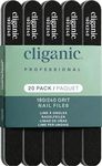 Cliganic 20 Pack Nail File Set: 180/240 Grit | Professional Emery Boards for Natural, Gel & Acrylic Nails | Washable Double Sided Kit 20 Count (Pack of 1)