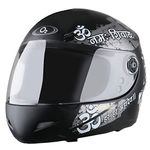 O2 Max Pro Full Face Helmet with Scratch Resistant Clear Visor & Matte Finish Graphics for Bike Motorcycle Scooty Men’s Riding (Black, M)