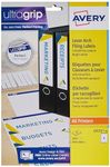 Avery L7171-25 Printable, Customisable Lever Arch File Labels, 4 Labels Per A4 Sheet, 100 Labels Per Pack, White