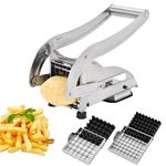 SIDDHI VINAYAK Stainless Steel French Fries Potato Chips Strip Cutting Cutter Machine Maker Slicer Chopper with 2 Chips Cutter, Salad Vegetable & Potato Chipper French Fries Cutter