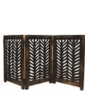 Incredible Arts Wooden Freestanding Fold-able Safety Gate for Child, Step Over Fence, Kids Safety Gate for The House, Doorway, Stairs, Extra Wide Brown (3-Panels- Patti Frame Design)