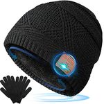 HANPURE Gifts for Men Bluetooth Beanie Hat - Christmas Stocking Fillers Gifts Bluetooth 5.0 Music Hat with Headphones Bonus Warm Gloves, Cool Gadgets Winter Hat Tech Gifts for Dad Teenage Husband