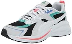 PUMA Women's Hypnotic Ls Sneaker, Puma Black-puma White-Silver Mist-Sparkling Green, 9