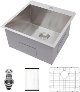 Mocoloo 22 Inch Drop in Laundry Sink 22 x 22 x12 Inch Utility Sinks for Laundry Room Topmount Deep Stainless Steel 16 Gauge Square Single Bowl Utility Sink Handmade