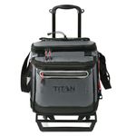 Arctic Zone Titan Deep Freeze 60 (50+10) Can Collapsible Rolling Cooler with Wheels and All-Terrain Cart, Sharkskin Gray
