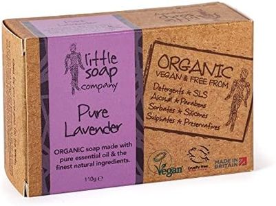 Little Soap Company Organic Soap Bar - Vegan, Cruelty Free, No SLS or Parabens, with English Lavender, Natural, & Eco Friendly, Body, Face & Hand Bar of Soap (110g)
