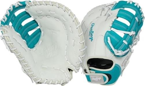 Rawlings | Shut Out Series First Base Mitt Softball Glove | 12" | Right Hand Throw | White/Teal