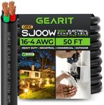 GearIT 16/4 16 AWG Portable Power Cable (50 Feet - 4 Conductor) SJOOW 300V 16 Gauge Electric Wire for Motor Leads, Portable Lights, Battery Chargers, Stage Lights and Machinery -50ft Electrical Cord