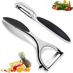 Alices 3 in 1 Professional Vegetable Peeler and Fruit Peeler, Multifunction Peeler Straight Peeler&Swivel Peeler, Potato Peeler, Carrot Peeler (2Pcs)