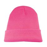 Beanie Hat Plain Baby Pink Soft Comfortable Casual for Men Women Warm Knitted Winter Woolly Skully Ski Headwear