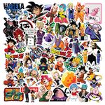 CodersParadise Pack of 57 DBZ Random Anime Aesthetic Vinyl Stickers for Laptop, Diary, Guitar, Mobile Case - Waterproof Residue Free Manga Sticker