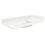 Transolid VT25.5x22-1KU-4W-A-W-1 25.5 in. D Quartz Vanity Top with Single Hole and Rectangular Undermount Sink, Natural White