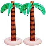 Inflatable Palm Tree Decoration, 2 Pack Jumbo Coconut Trees Beach Backdrop Favor Tropical Blow Up Hawaiian Summer Party Decor for Hawaiian Luau Party Decoration