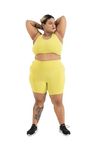 Spirit Animal Plus Size Shorts for Women, Lime| High Waisted Quick Dry Stretchable Gym Shorts with 2 Deep Pockets | Slim Fit Mid Thigh Length Spandex Shorts for Workout, Running and Cycling -4XL