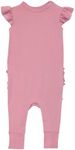 Posh Peanut Baby Ruffled Cap Sleeve Rompers - Newborn Girls Clothes - Kids One Piece PJ - Soft Viscose from Bamboo (Dusty Rose, 18-24 Months)