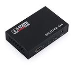 SLTG HDMI Splitter 1 in 4 Output, 1x4 Power Port Powered HDMI Splitter 4 Port, with AC Adapter, 4Kx2K@30Hz 3D Full HD Splitter 1 to 4 Monitors for PS4 Fire Stick HDTV