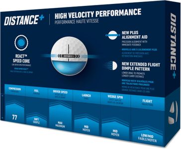 TaylorMade Distance+ Golf Balls – White, High Velocity Distance