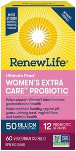 Renew Life® Probiotics Ultimate Flora® Women's Extra Care™ Probiotic, Helps maintain healthy vaginal pH, yeast, urinary tract and feminine health, 50 Billion Active Cultures, 60 Vegetarian capsules