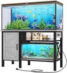 YITAHOME Heavy Duty Metal Aquarium Stand with Power Outlets, 55-75 Gallon Fish Tank Stand with Cabinet Accessories Storage Suitable for Fish Tank, Turtle Tank, 880LBS Capacity, White