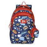 Nasher Miles Tic Tac Toe Boom Kids Backpack | 30L Capacity | 3 Compartments |Casual Bag |School Bag For Girls and Boys | Navy Blue