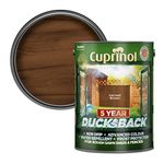 Cuprinol Ducksback 5 Year Waterproof for Sheds and Fences, 5 L - Harvest Brown