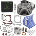 LEAPING KNIGHT GY6 150cc 57.4mm Cylinder Kit with Piston Ring Gasket Spark Plug,Top End Rebuild Kit 4 Stroke 152QMI 157QMJ TAOTAO JONWAY ZNEN Roketa ATV Moped Go-Kart,Powersports Engine Kits