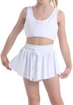 Flowy Shorts for Teen Girls Athletic Running Biker Shorts Youth Butterfly Shorts, White, Small