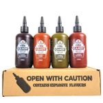 FireCandy Hot Sauce, Maritime Madness, 4 x 275ml Squeeze Bottles, Candied Blueberry, Candied Curry, Candied Jalapeño, Candied Habanero, Gluten Free, Dairy Free, Vegan, Made in Canada