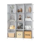 GIMTRR Closet Organizers, 12 Cubes Storage Shelf, Meuble de Rangement, Portable Closet Storage Shelves, Closet Organizers and Storage, Kids Bookcase Bookshelf for Bedroom, Office, White