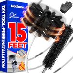 Holikme 15 Feet Dryer Vent Cleaning Brush, Lint Remover, Extends Up to 15 Feet, Synthetic Brush Head, Use with or Without a Power Drill