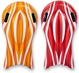 SLOOSH 2 Pack Inflatable Body Boards for Water Slides, Surfing Board Pool Floats, Swimming Pool Floating Boards Learn to Swim, Summer Water Fun Toy for Kids and Toddlers (Red and Orange)