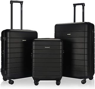 EAGLEMATE 3PCS Suitcase Luggage Set Expandable 15YEARS Warranty TSA Lock (Black)