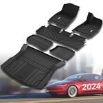 3W Floor Mats and Boot Liner Fit for 2024 Tesla Model 3 Highland,Recyclable TPE All Weather Full Set Car Mats and Cargo Mats Custom Fit for 2024 New Version Tesla Model 3