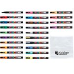 Posca Paint Marker Pen (PC-3M) 24 Colors Full Set with Original pouch Japan Import