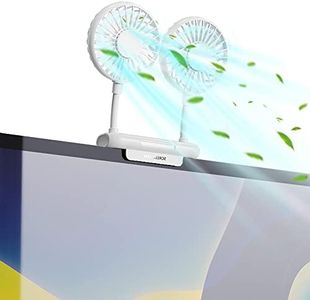 THRRLY Monitor Fan, Screen Fan with 2 Fans, 3 Speeds Desktop Table Cooling Fan with Sturdy Adjustable Clamp, Strong Wind Quiet Small Desk Fan USB Powered Mini USB Fan for Office Laptops, Desktop PC.