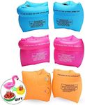 PVC Arm Floaties for Kids 6-12yrs, Inflatable Swim Arm Bands Water Wings Floater Sleeves Swimming Rings Tube Armlets for Kids Toddlers Adults 6 Pack Inflatable Arm Swimmies