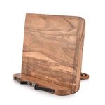 Indus Lifespace Acacia Wood Book Stand Adjustable Angle Reading Book Holder for Textbook, Receipe, Music Books, Tablet for Home Office Kitchen Lightweight Bookstand (27.94cm x 22.86cm x 3.81cm)