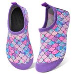 Kids Water Shoes Non-Slip Quick Dry Swim Barefoot Beach Aqua Pool Socks for Boys & Girls Toddler (Yu Lin Purple, 24/25)