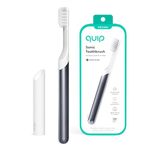 quip Adult Electric Toothbrush - Sonic Toothbrush with Travel Cover & Mirror Mount, Soft Bristles, Timer, and Metal Handle - Slate