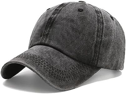 NPJY Vintage Washed Distressed Cotton Dad Hat Baseball Cap Adjustable Trucker Unisex Hats Black