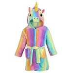 KAKU NANU Girls Dressing Gown Unicorn Fleece Fluffy Hooded Dressing Gown Girls' Sleepwear & Robes 6 7 Years Bath Robes For Kids